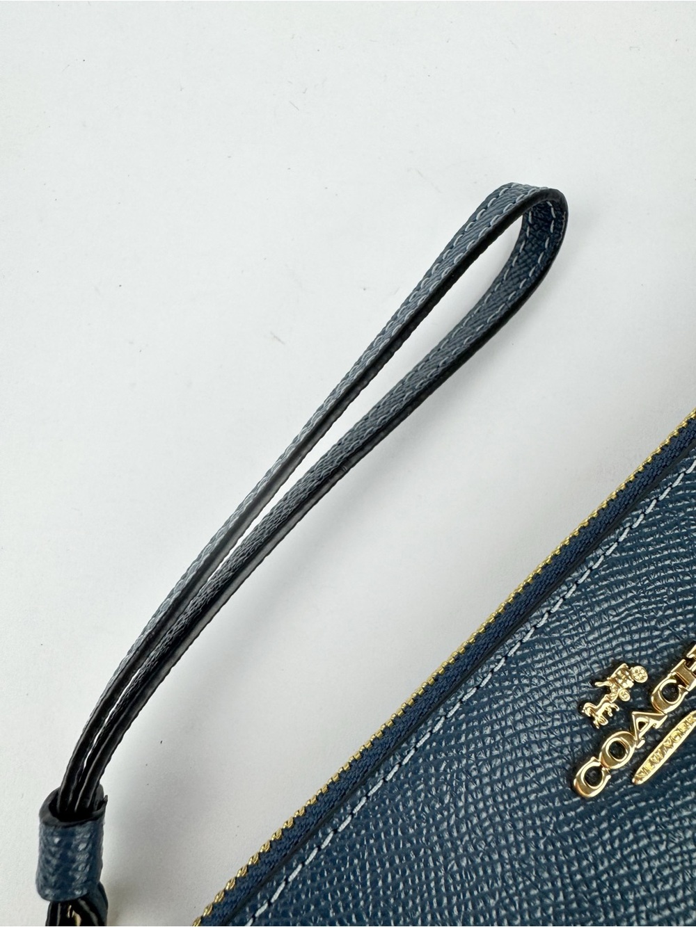 Coach Denim Blue Leather Wallet Wristlet Goldtone Hardware F57465 - Picture 3 of 6